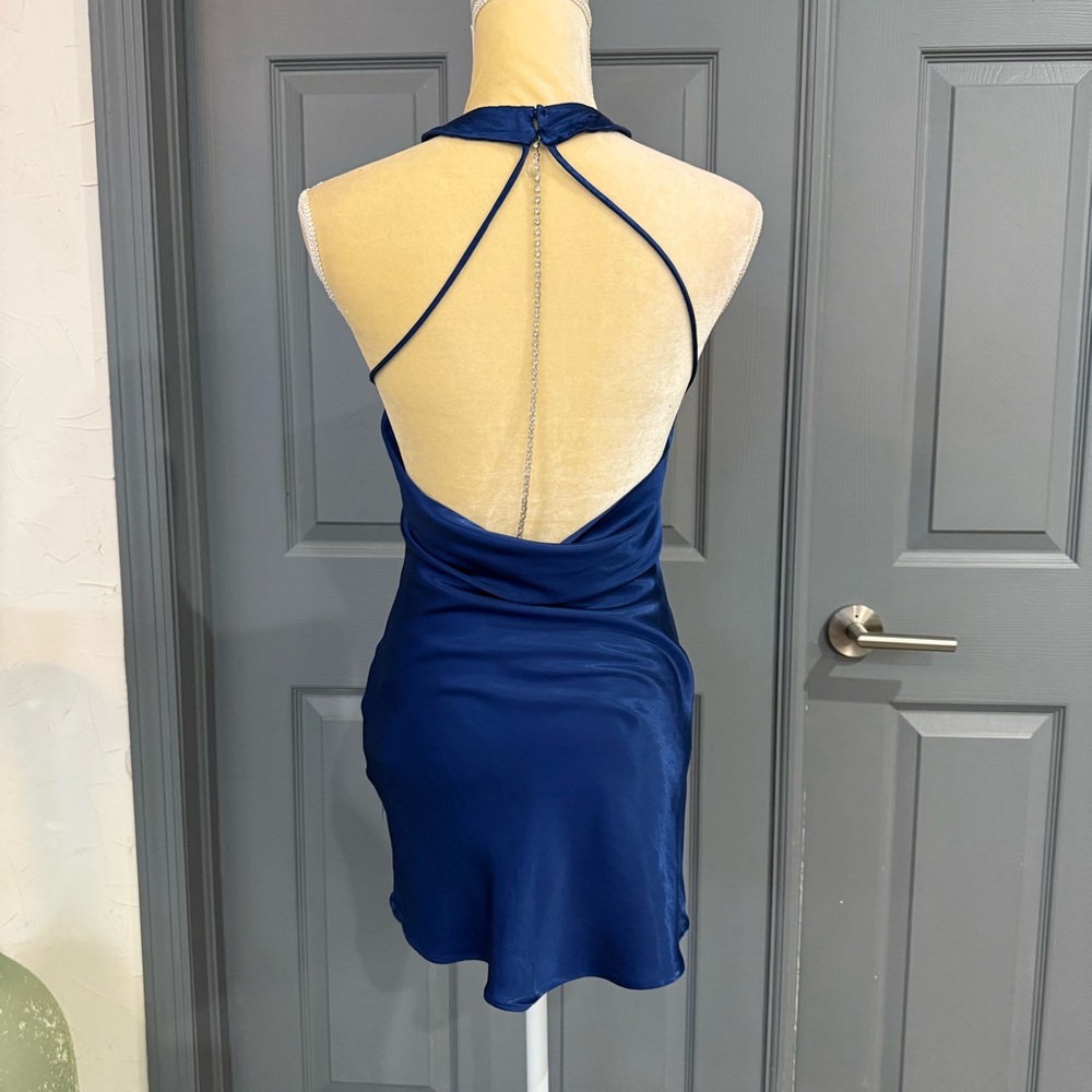 Zara Navy Backless Dress .